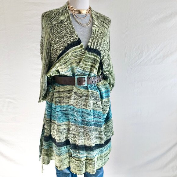 Goddis "Bullito Poolside" Fringe Sweater Knit Cover Up Speckled Knit Size S/M - Picture 6 of 13